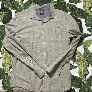 Volcom Men's Green Button-Up Shirt